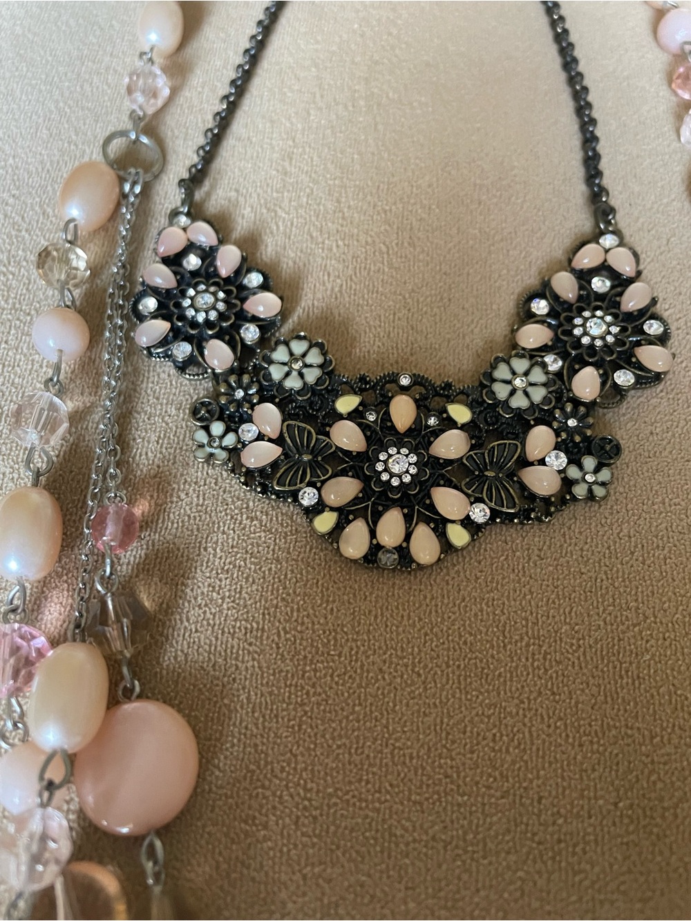 Cookie Lee Multi-Strand Necklace in Green, Gold and Bronze Tones - Picture 2 of 6
